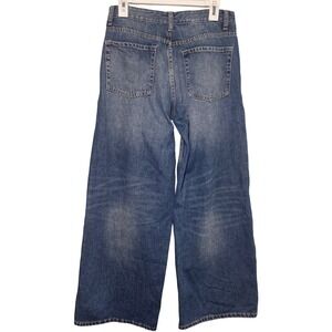 Zara Womens High Rise Wide Leg Jeans Medium Blue Wash Size 6